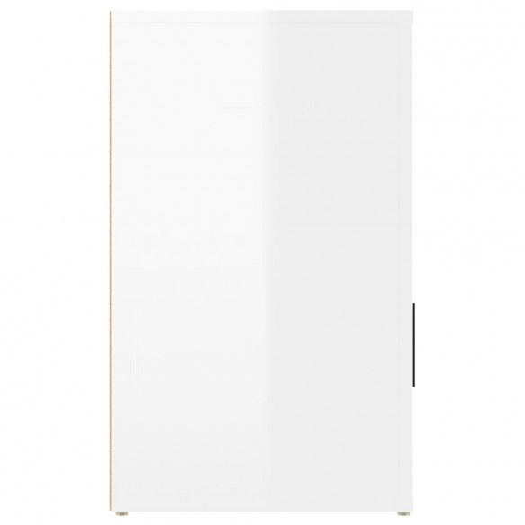 Table de chevet Blanc brillant 50x36x60 cm Bois d’ingénierie