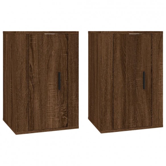 Meubles TV muraux 2 pcs Chêne marron 40x34,5x60 cm