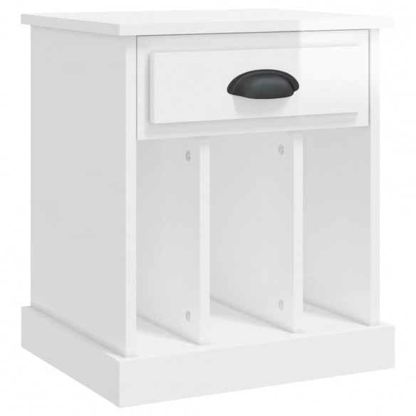 Table de chevet blanc brillant 43x36x50 cm