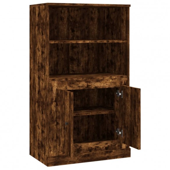 Buffet haut chêne fumé 60x35,5x103,5 cm bois d'ingénierie