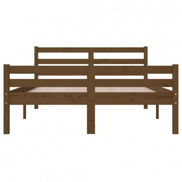 Cadre de lit Marron miel Bois massif 120x190 cm Petit Double