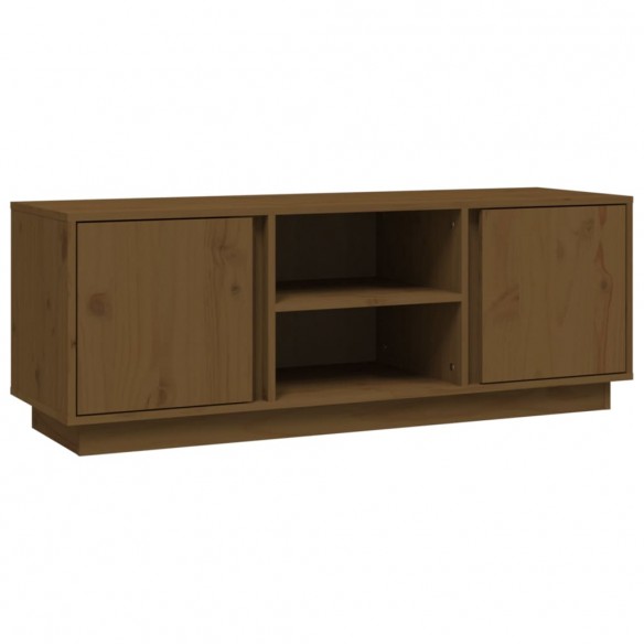 Meuble TV Marron miel 110x35x40,5 cm Bois de pin massif