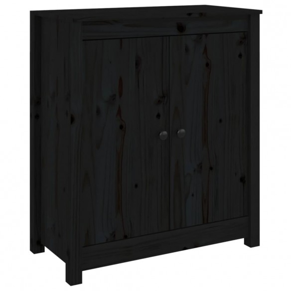 Buffet Noir 70x35x80 cm Bois massif de pin