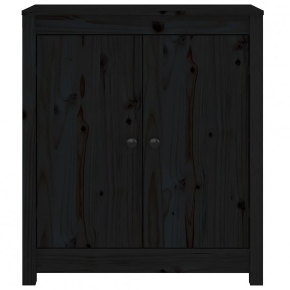 Buffet Noir 70x35x80 cm Bois massif de pin