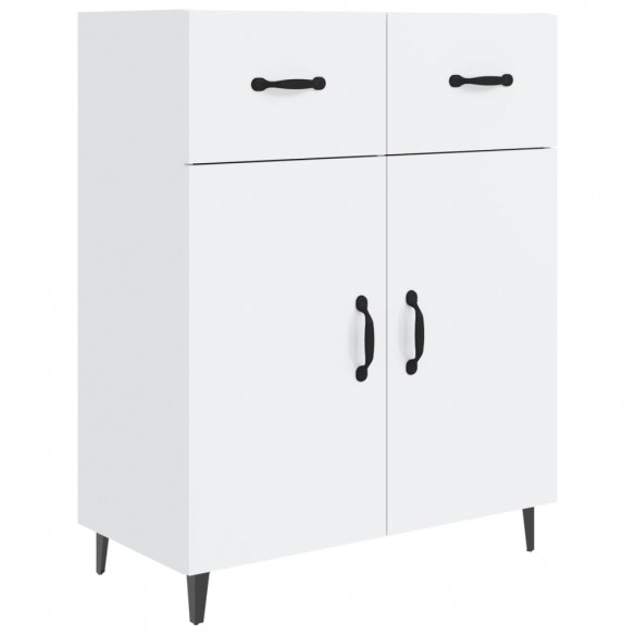 Buffet Blanc brillant 69,5x34x90 cm Bois d'ingénierie