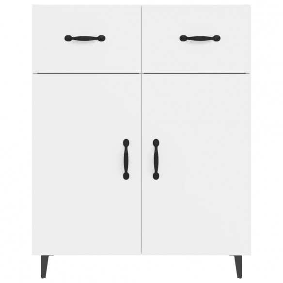 Buffet Blanc brillant 69,5x34x90 cm Bois d'ingénierie