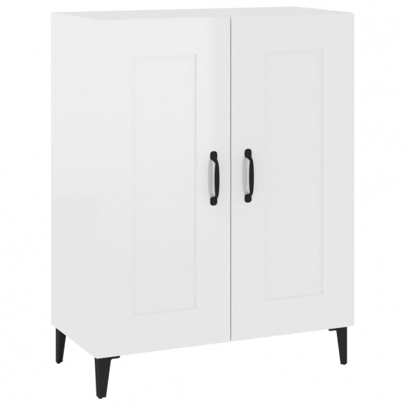 Buffet Blanc brillant 69,5x34x90 cm Bois d'ingénierie