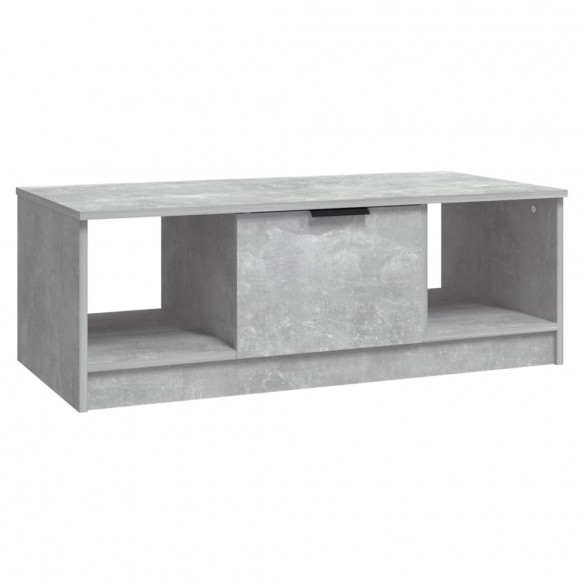 Table basse gris béton 102x50x36 cm bois d'ingénierie
