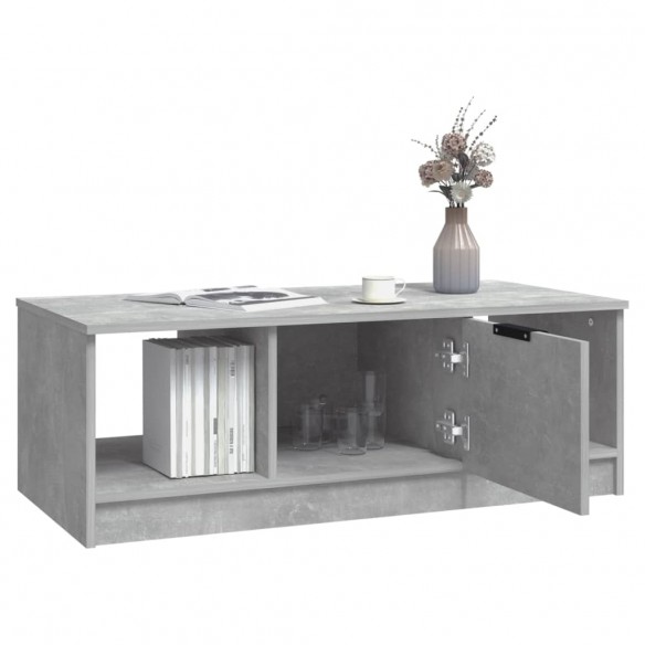 Table basse gris béton 102x50x36 cm bois d'ingénierie