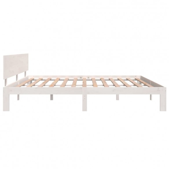 Cadre de lit Blanc Bois de pin massif 200x200 cm