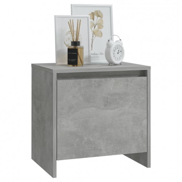 Table de chevet gris béton 45x34x44,5 cm bois d'ingénierie