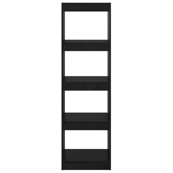 Bibliothèque/Séparateur de pièce Noir 40x30x135,5 cm Pin massif