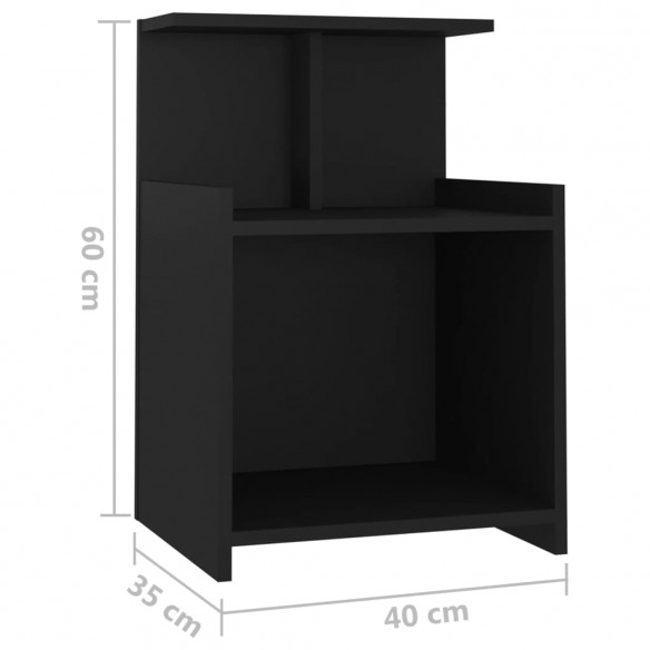 Table de chevet Noir 40x35x60 cm Aggloméré