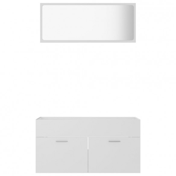 Ensemble de meubles de salle de bain 2 pcs Blanc Aggloméré