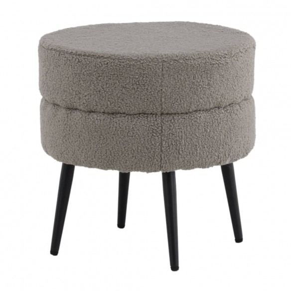 Venture Home Pouf Pot 40x40x40 cm Teddy Noir et gris