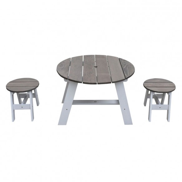 AXI Ensemble de table de pique-nique enfants 3 pcs Gris et blanc