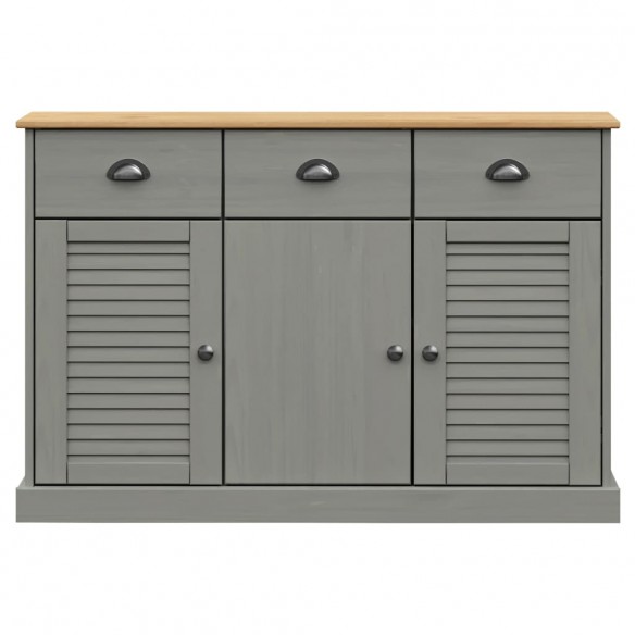 Buffet avec tiroirs VIGO 113x40x75 cm gris bois massif de pin