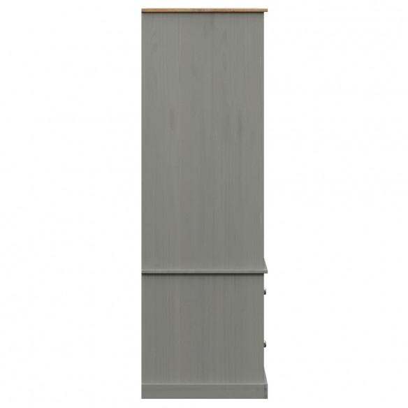 Garde-robe VIGO gris 90x55x176 cm bois massif de pin