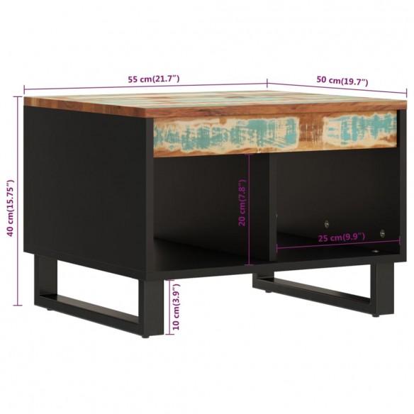 Table basse 55x50x40 cm bois de récupération massif