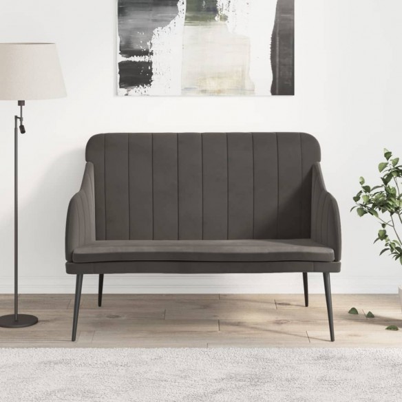 Banc Gris foncé 110x76x80 cm Velours