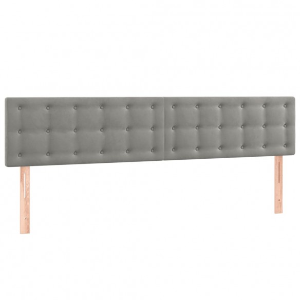 Têtes de lit 2 pcs Gris clair 100x5x78/88 cm Velours