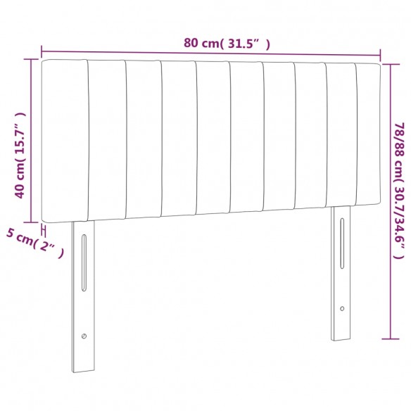 Tête de lit Gris foncé 80x5x78/88 cm Tissu