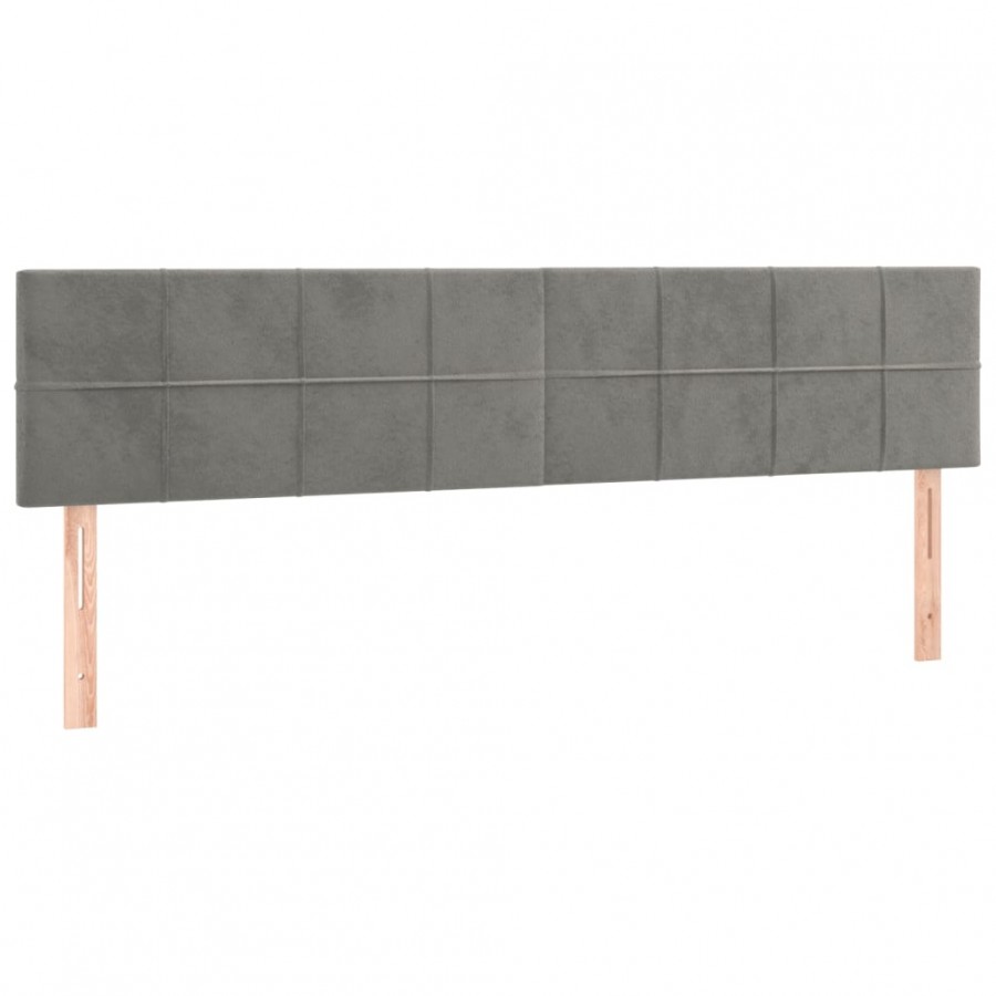 Têtes de lit 2 pcs Gris clair 90x5x78/88 cm Velours Têtes de lit 2 pcs Gris clair 90x5x78/88 cm Velours