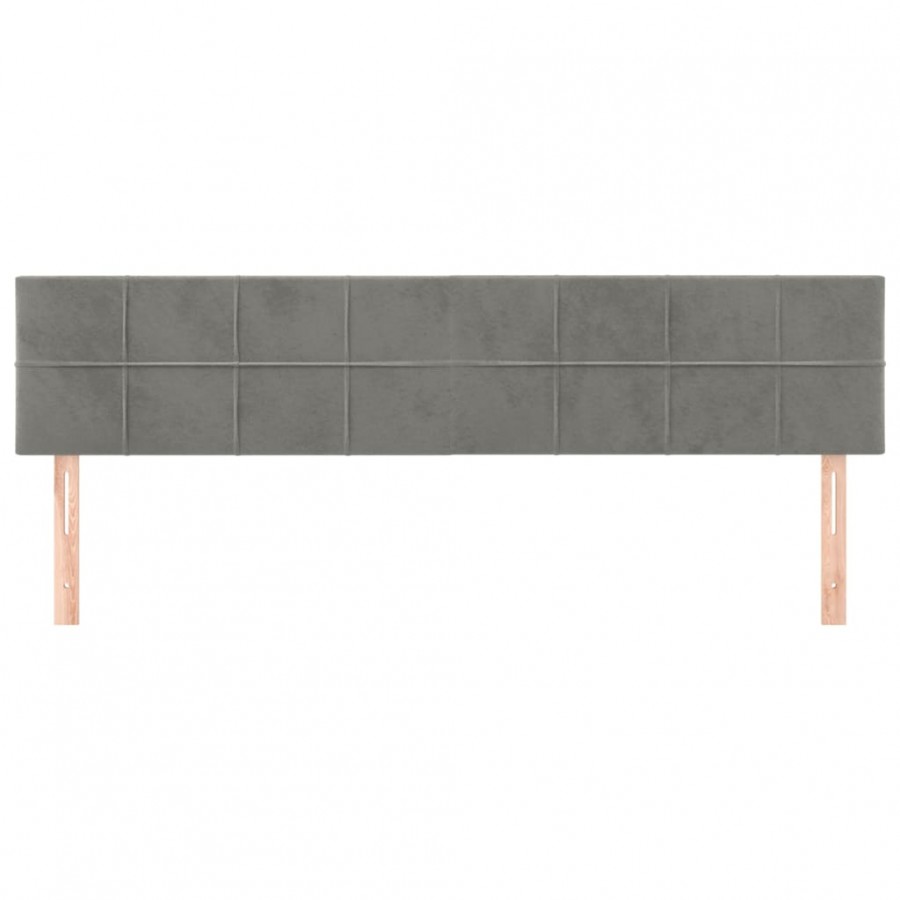 Têtes de lit 2 pcs Gris clair 90x5x78/88 cm Velours Têtes de lit 2 pcs Gris clair 90x5x78/88 cm Velours