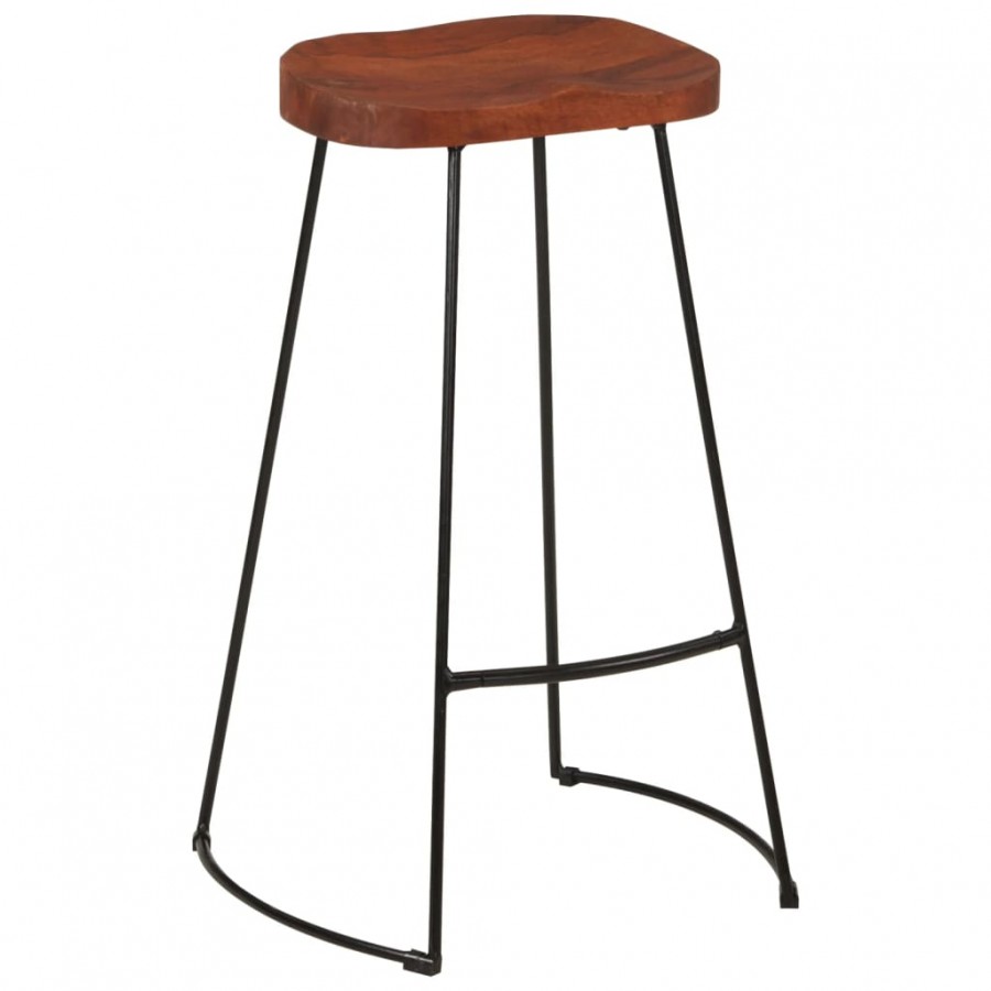 Tabourets de bar Gavin lot de 2 50x40x78cm bois massif manguier Tabourets de bar Gavin lot de 2 50x40x78cm bois massif manguier