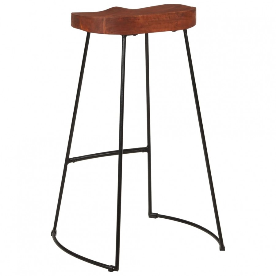 Tabourets de bar Gavin lot de 2 50x40x78cm bois massif manguier Tabourets de bar Gavin lot de 2 50x40x78cm bois massif manguier
