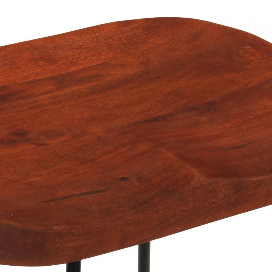 Tabourets de bar Gavin lot de 2 50x40x78cm bois massif manguier Tabourets de bar Gavin lot de 2 50x40x78cm bois massif manguier