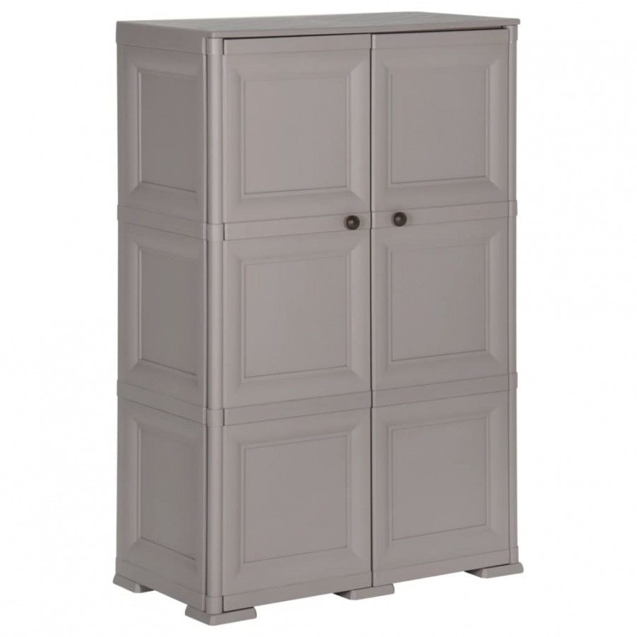 Armoire en plastique 79x43x125 cm Design de bois Gris