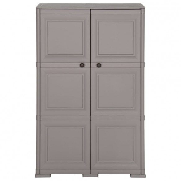 Armoire en plastique 79x43x125 cm Design de bois Gris