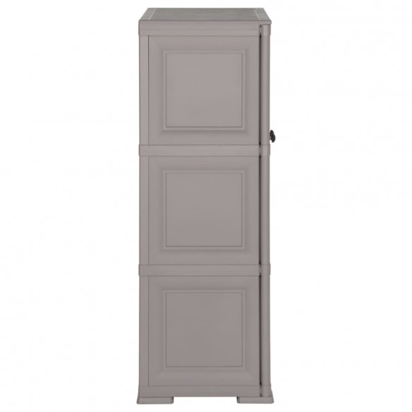 Armoire en plastique 79x43x125 cm Design de bois Gris