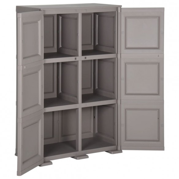 Armoire en plastique 79x43x125 cm Design de bois Gris