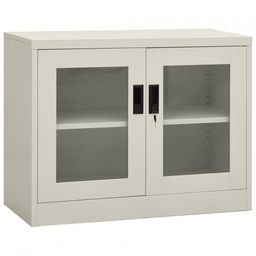 Armoire de bureau Gris clair 90x40x70 cm Acier