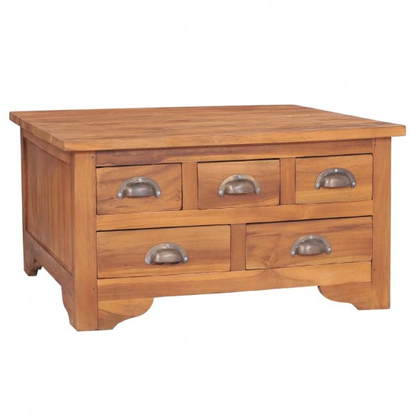 Table basse avec dessus rabattable 65x65x35 cm Bois de teck