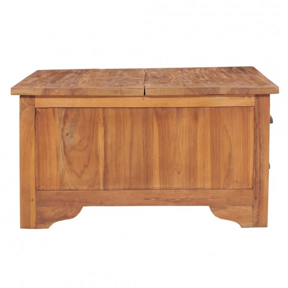 Table basse avec dessus rabattable 65x65x35 cm Bois de teck