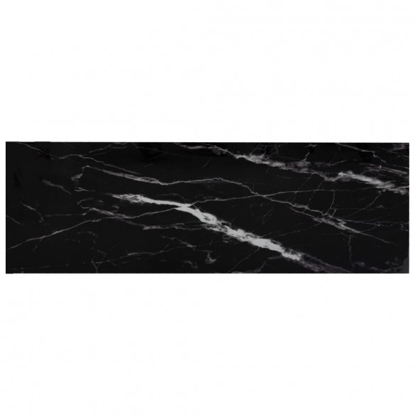 Étagère marbre noir et transparent 100x36x168 cm verre trempé
