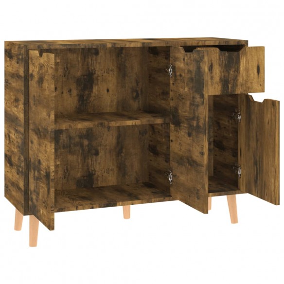 Buffet chêne fumé 90x30x72 cm bois d'ingénierie