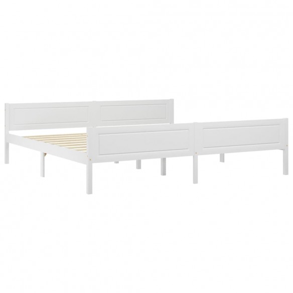 Cadre de lit Bois de pin massif Blanc 200x200 cm