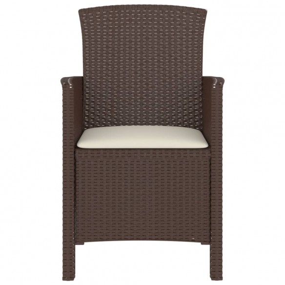 Chaise de jardin avec coussin Rotin PP Marron