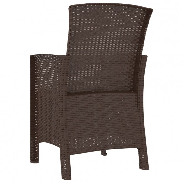 Chaise de jardin avec coussin Rotin PP Marron