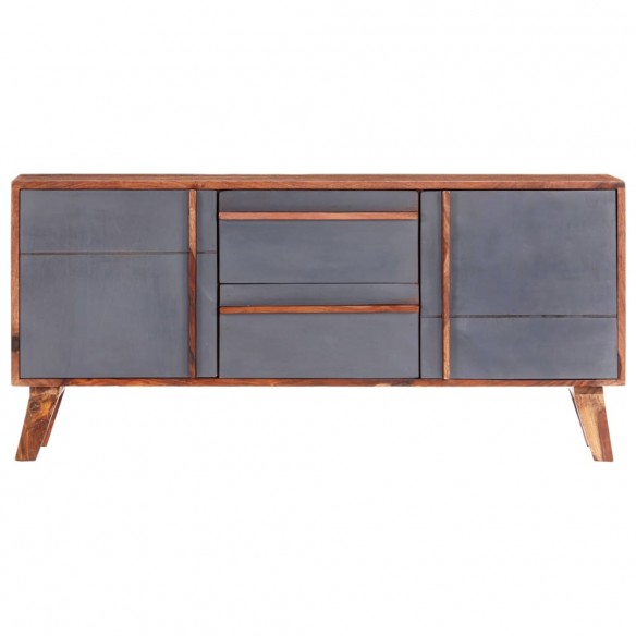 Buffet gris 120x30x55 cm bois massif