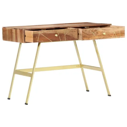 Bureau avec tiroirs 100x55x75 cm bois solide 2