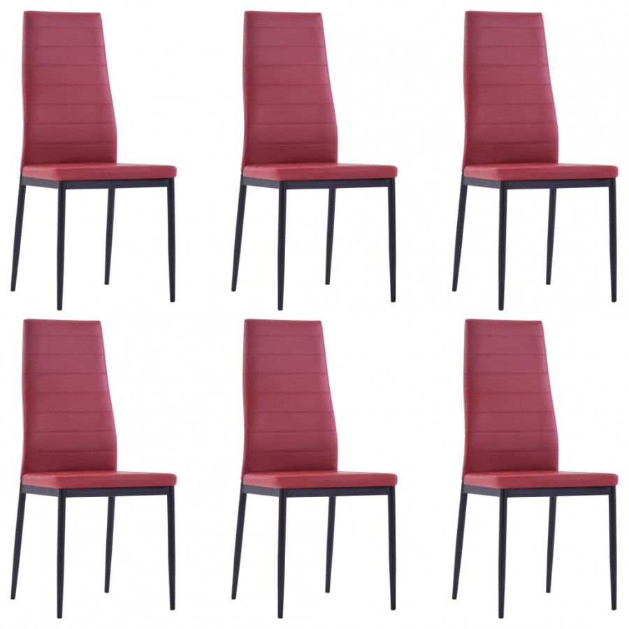Mobilier de salle à manger 7 pcs Rouge bordeaux