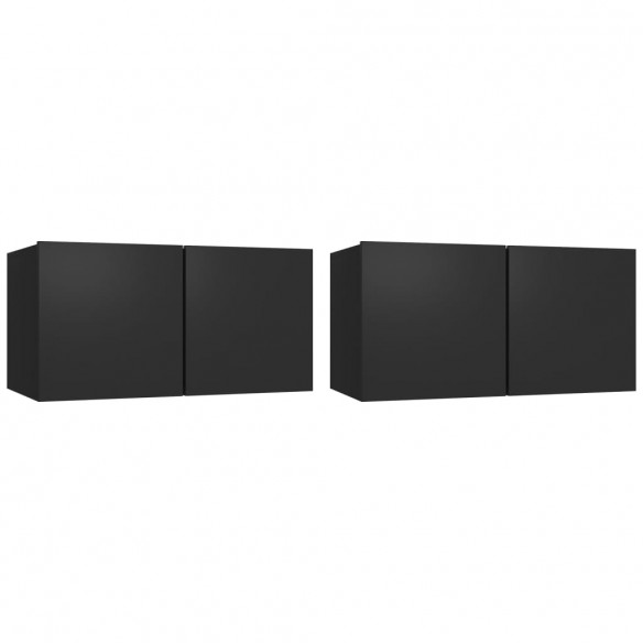 Ensemble de meubles TV 4 pcs Noir Bois d'ingénierie