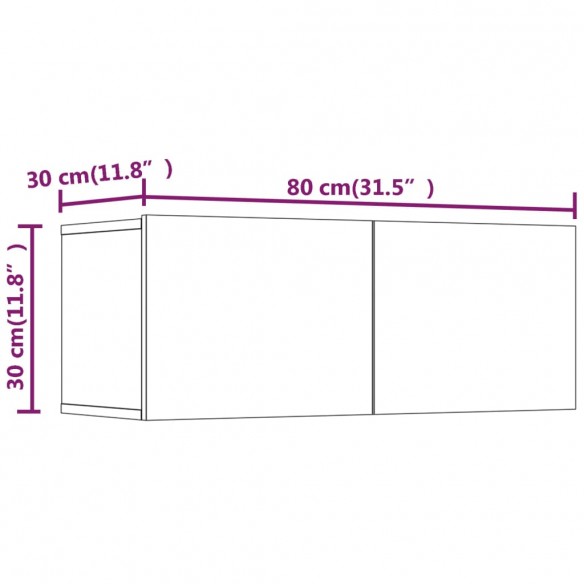 Ensemble de meubles TV 4 pcs Noir Bois d'ingénierie