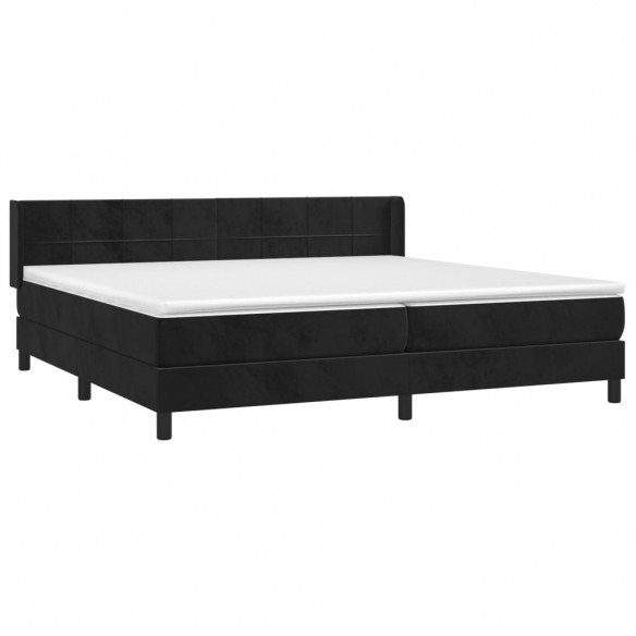 Cadre de lit et matelas Noir 200x200 cm Velours