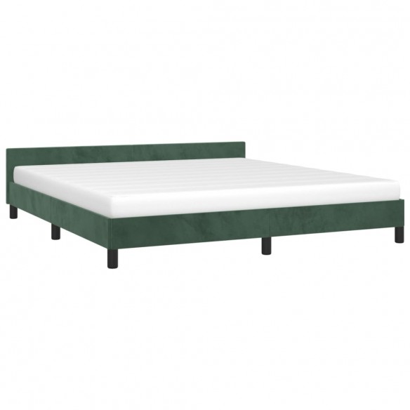 Cadre de lit avec tête de lit Vert foncé 180x200 cm Velours